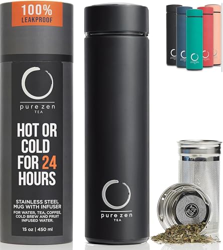 Insulated Tea Infuser Bottle (Black)