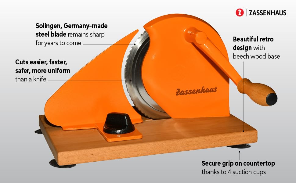 Original Classic Adjustable Bread Slicer for Uniform Slices (11.75" x 8" x 4.7" / Orange)