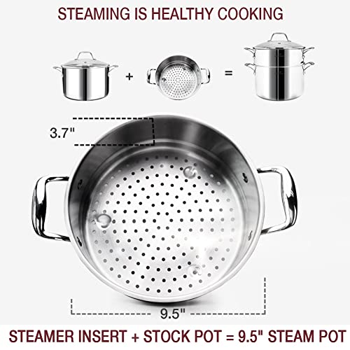 14 Piece Nickel Free Stainless Steel Cookware Set Whole (Mirror Polished Stainless Steel - 6 Years Warrantv / 14 PCS - Whole-Clad 3-PLY)