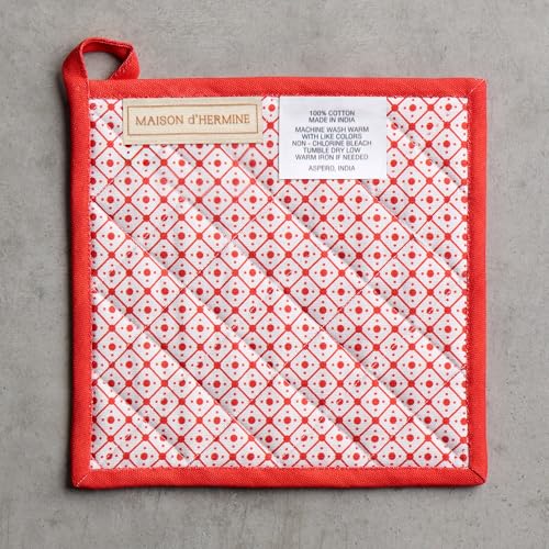 Pot Holders 100% Cotton Potholders (120 - Winter Jouy / 8" x 8" (Pot Holder Pack of 2))
