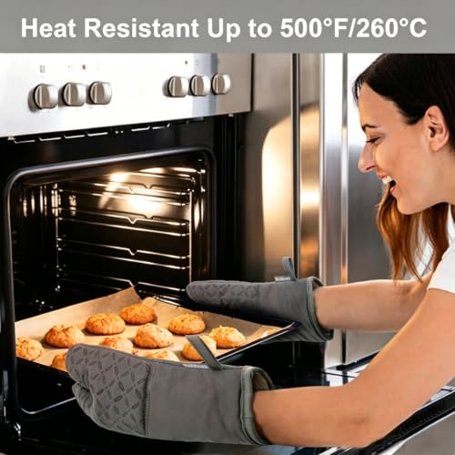 Oven Mitts and Pot Holders 6pcs Set (Gray)