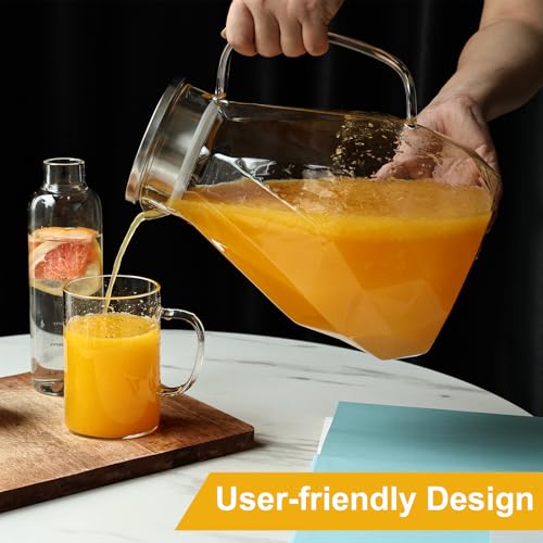 Glass Pitcher with Lid (128oz Diamond)