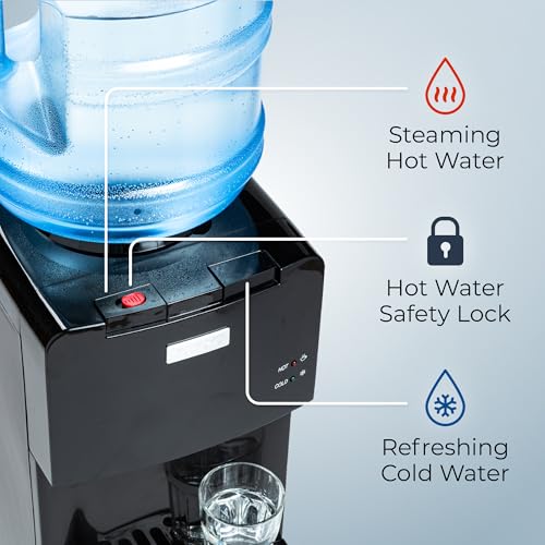 Top Loading Water Cooler with Removable Drip Tray & Energy (Black / Top Load)