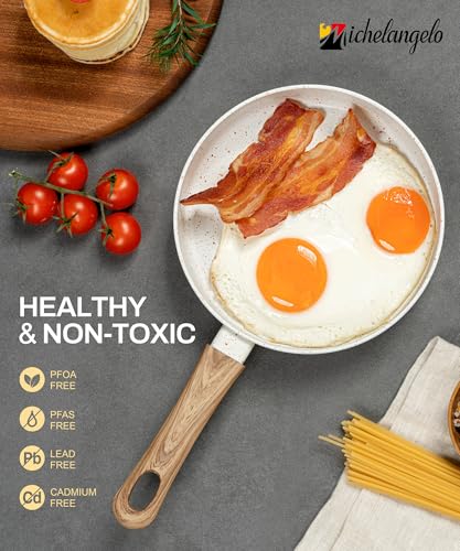 Small Frying Pan Nonstick (White Granite / 6 Inch)