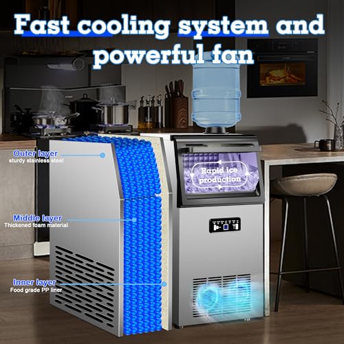 Commercial Ice Machine 120LB (120lbs/Day / Dual water inlet)