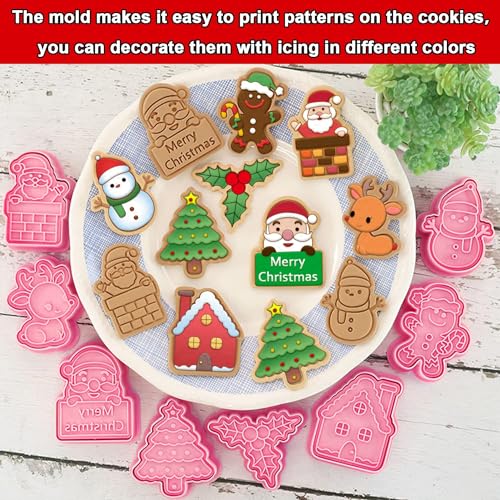 3D Christmas Cookie Cutters (8Packs Christmas Cookie Cutters)