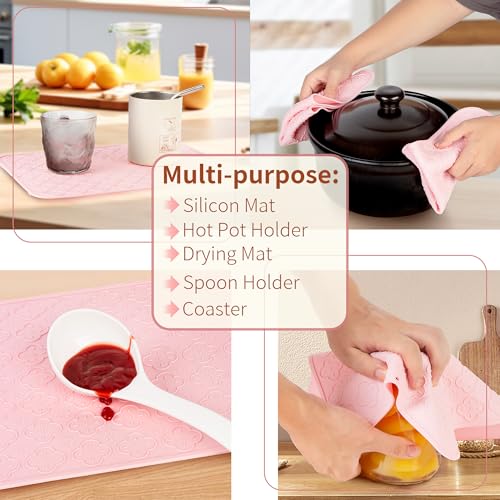 Large Non Slip Serving Tray with Handles (4 Count)
