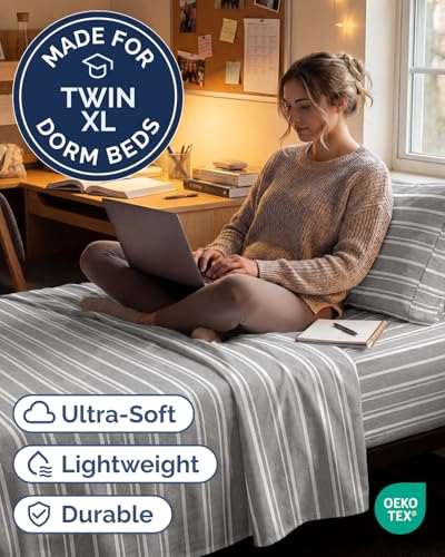 Twin XL 3 Piece Sheet Set (41 - Grey Stripes 3 / Twin XL)