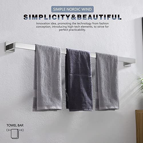 36 Inch Single Towel Bar (Polished Chrome / 36-Inch)