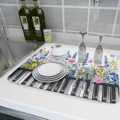 Wild Flowers Kitchen Drying Mat (Wild Flowers 2 / 24" x 18")
