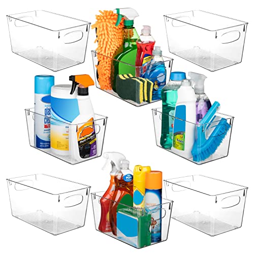 Clear Plastic Storage Bins (8 Count)