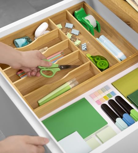 Luxury Bamboo Utensil Rack and Silverware Organizer