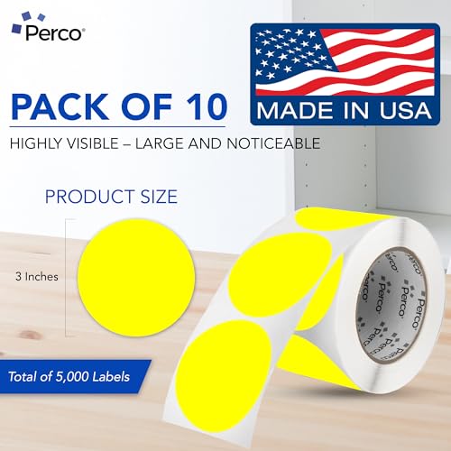 Neon Yellow Perforated Round Circle Dot Sticker 3 (Neon Yellow / 3 Inch)