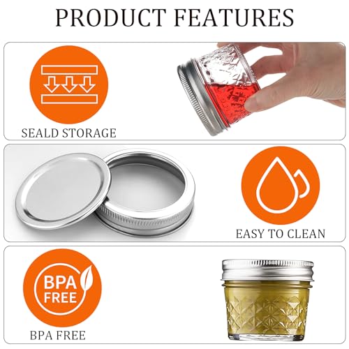 3.4oz 100ml Glass Mason Jars 6 Pack (3.4 oz)
