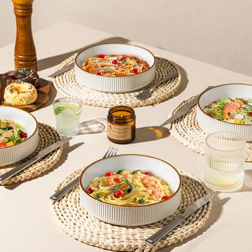 7.5 Inch Pasta Bowls Set of 4 (Set of 4 / Warm White)