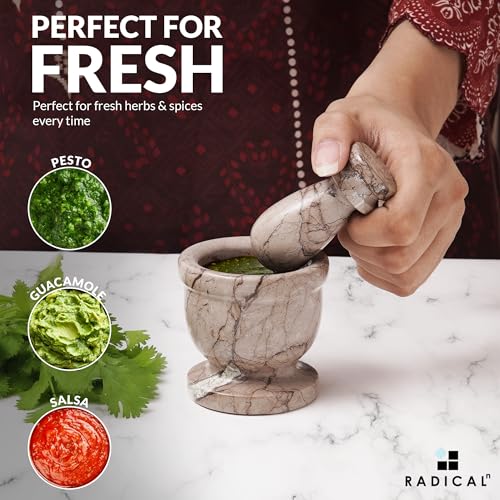Marble Mortar and Pestle Set 2.5" Small Spice & Herb Grinder (Marinara / 2.5" Inches)