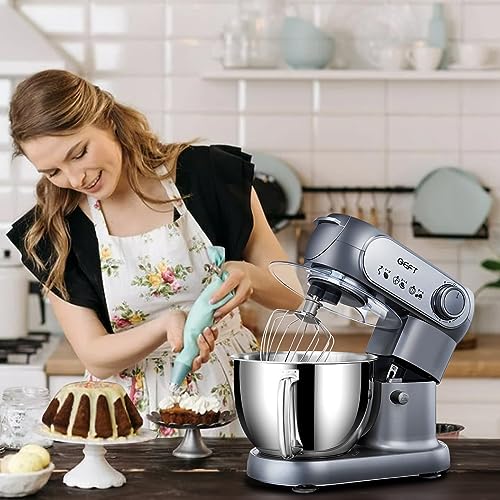Stand Mixer 6QT Mixers Kitchen Electric Stand Mixer (Gray / One Bowl (6QT))