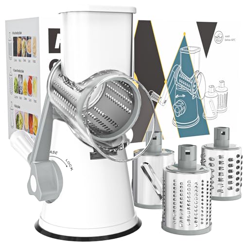 Cambom Rotary Cheese Grater Hand Crank Cheese Shredder