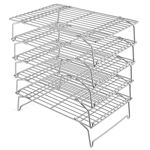 5 Tier 15x10IN Cookie Cooling Rack for Cooking Stackable Collapsible