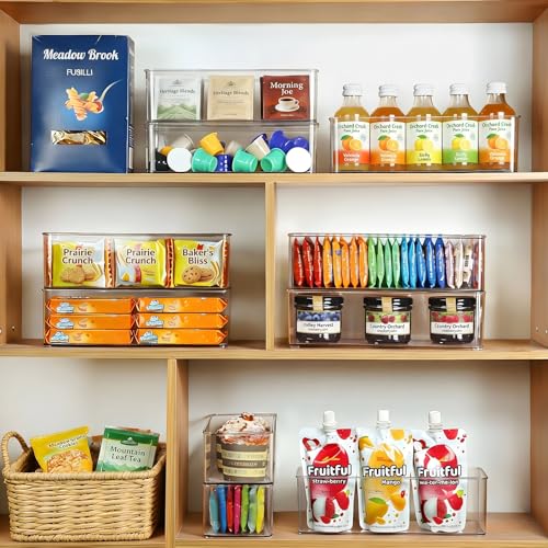8 Pack Clear Plastic Drawer Organizers Set