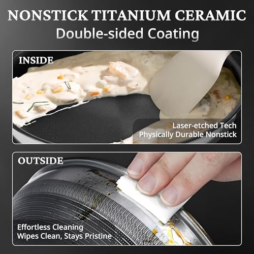 12" Titanium Ceramic Nonstick Frying Pan (12" W/Lid)