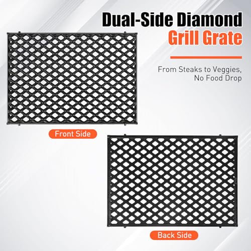 18.75" Dual Sided Diamond Sear Grill Grates for Weber Genesis II (18.9" x 13.4", 1 Pack)