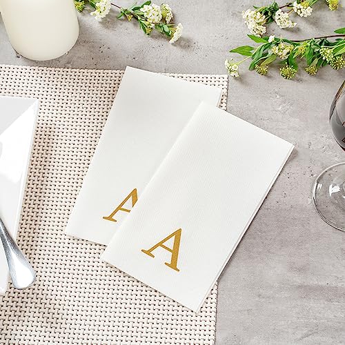 Paper Rectangle Gold Letter A Linen (Gold / 2000 Count / A)