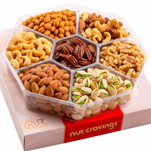 Rosh Hashana Gift Basket Mixed Nuts in Red Gold Box