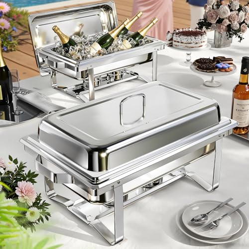 Chafing Dishes for Buffet 4 Pack (2 / Silver)
