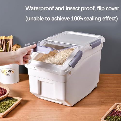 30lb Food Storage Container with Scoop with Handle & Wheels (2 pack- 30 lb)