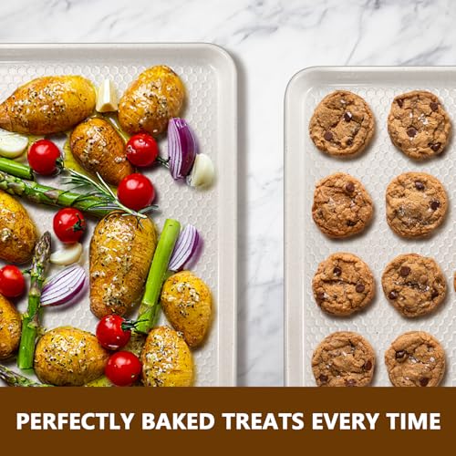 Baking Sheet Pan Set of 2 (17.5x12x1 inch Set / Textured White)