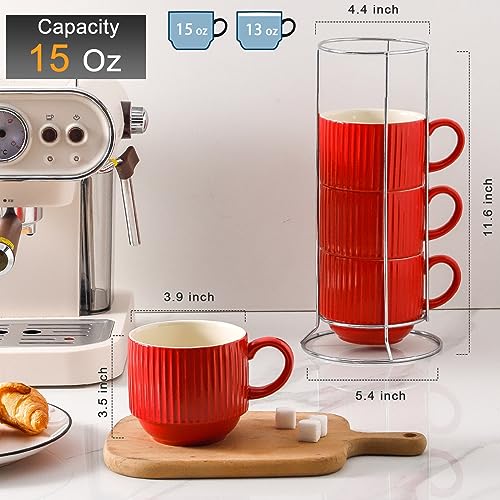 Red Coffee Mugs (Red / 15 Ounces)