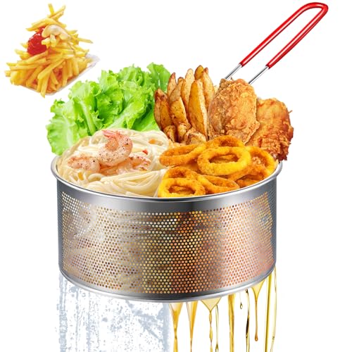 Deep Fryer Basket 304 Stainless Steel for Frying French Fries Cooking (7.8'' Deep Fry Basket)