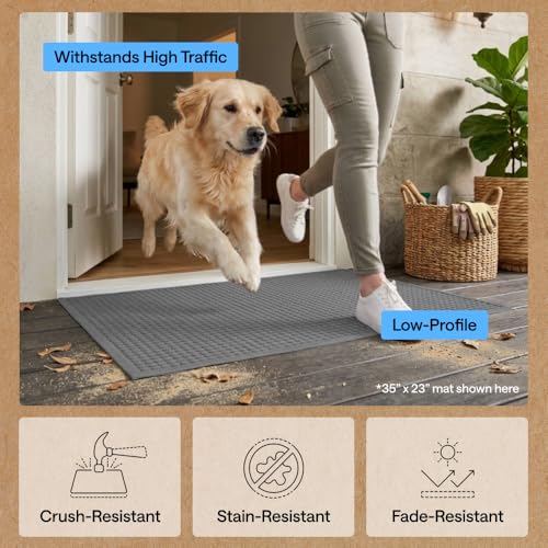 HydroABSORB Door Mat for Indoor Outdoor Use (Grey / 35" X 23")