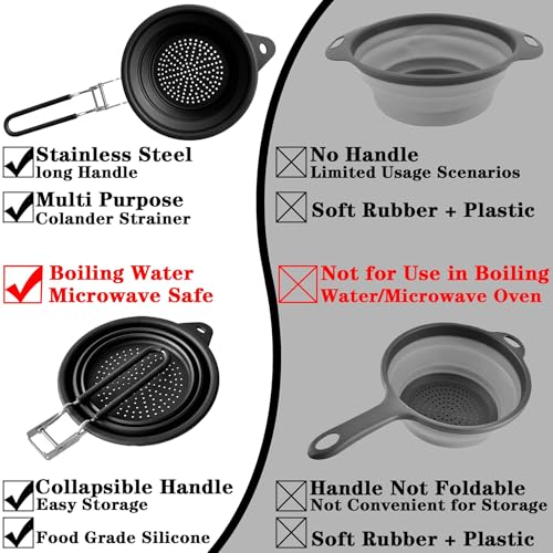 Silicone Collapsible Colander with Handle