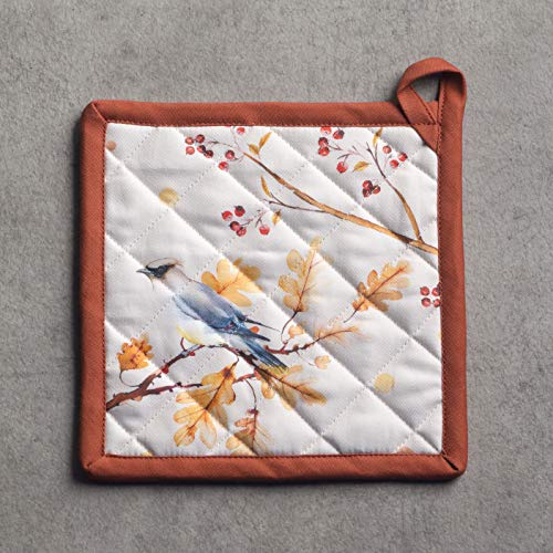 100% Cotton Oven Mitt & Pot Holder Set (112 - Oak Leaves / 7.5" x 13" & 8" x 8" (Oven Mitt & Pot Holder))