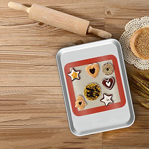 Square Silicone Baking Mats for 9 Inch Baking Pan (Bright Orange / 9"L x 9"W)
