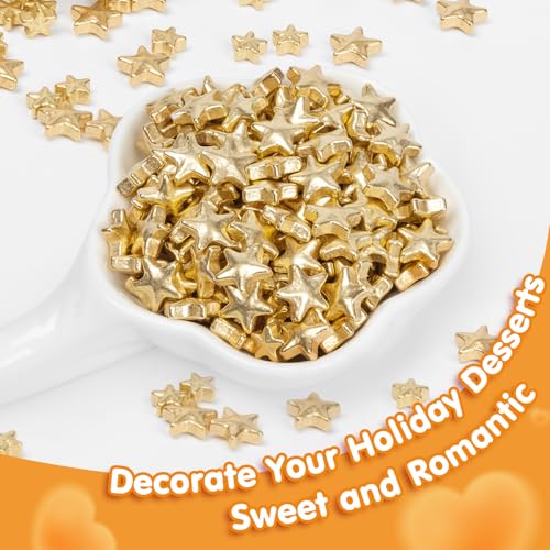 Edible Gold Stars Sprinkles for Cake Decorating (4.5 Ounce)