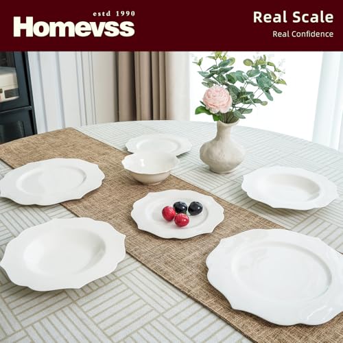 HomeVss New Bone China Dinnerware Set (Lotus / Service for 4 - 16pc Set)