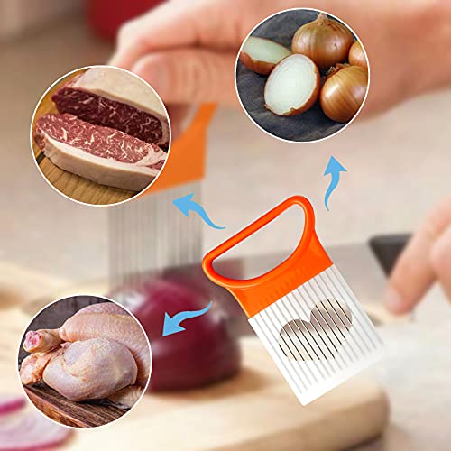 Stainless Steel Potato Crinkle Cutter Knife Set (Green & Pink & Blue & Orange)
