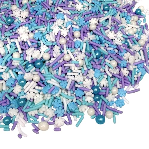 Sprinkles Edible Cake and Cupcake Sprinkles with Assorted Shapes and Sizes for Parties (Snowflakes)