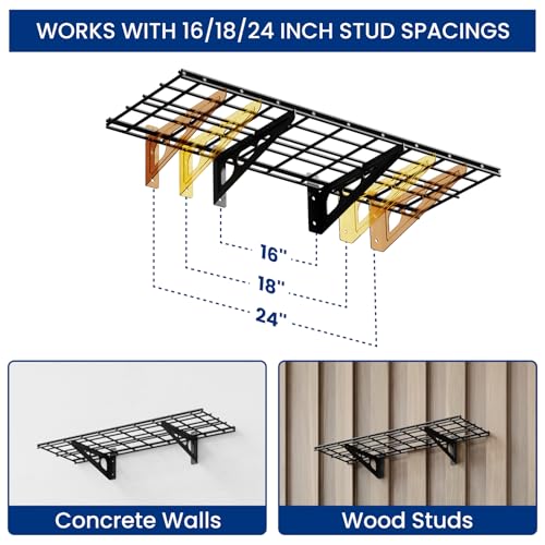 1 Pack 1x3ft Garage Shelving Wall (1 pack-1x3 ft / Black)