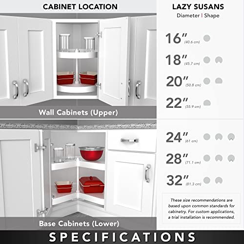 2 Tier Pie Cut Plastic Lazy Susan for Corner Base Cabinets