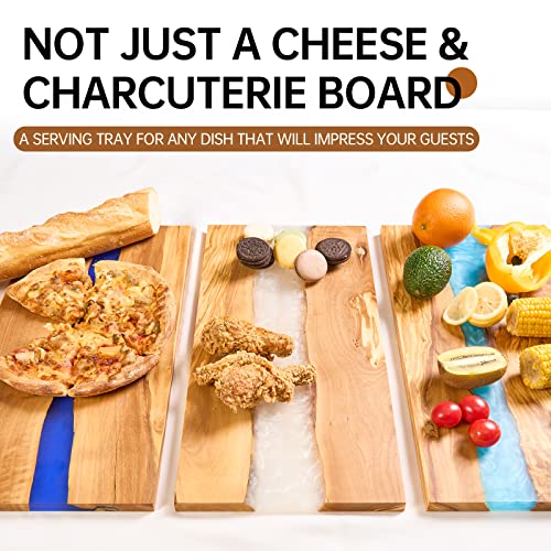 Italian Olive Wood luxury Cheese board with Resin (White)