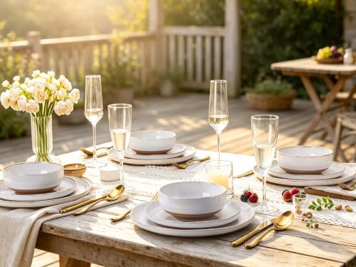 Dinnerware Sets for 8 (White / Service For 8(24Pcs))