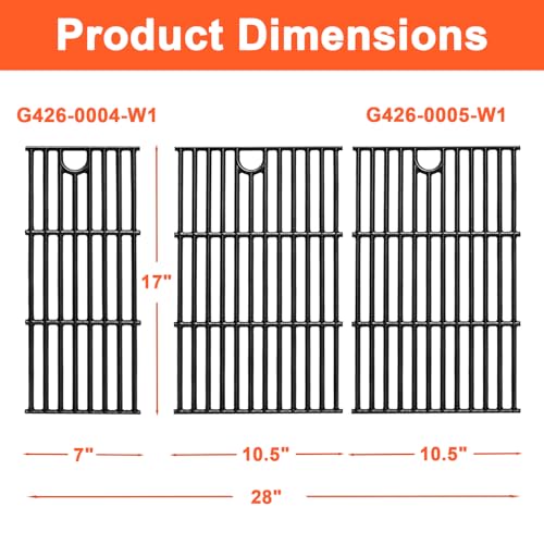 17" Cast Iron Grill Grates for Charbroil Performance 5 Burner (17"x28"performance 5 burner)