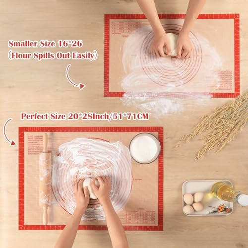 Non slip Silicone Pastry Mat Extra Large Measurements 28''x 20'' Baking Mat (28"L x 20"W)