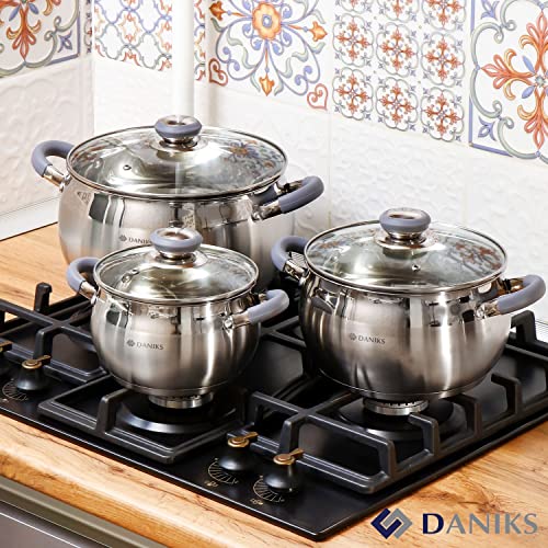Modern 4 Quart Stainless Steel Stock Pot with Glass Lid (4 Qt)