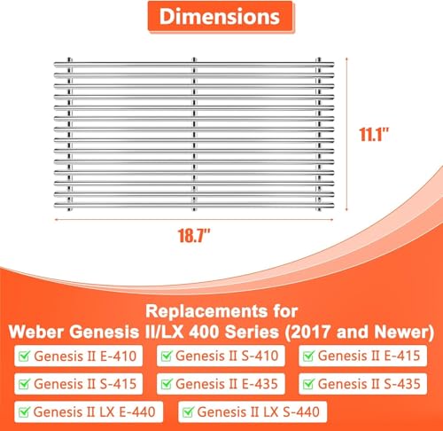SUS304 9MM Grill Grates for Weber Genesis II E (9MM 18.75" for Weber Genesis 400)