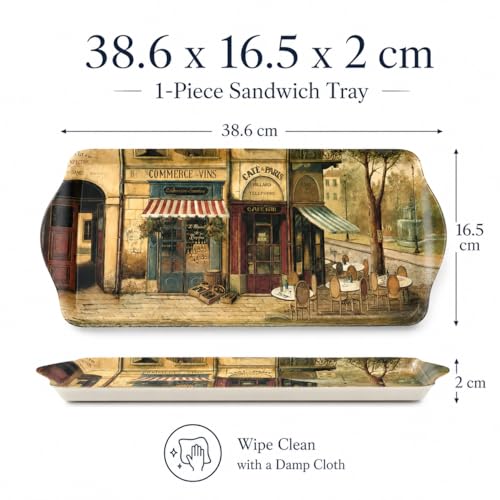 Parisian Scenes Melamine Rectangular Tray (15.1" x 6.5" x 1" / Parisian Scenes)